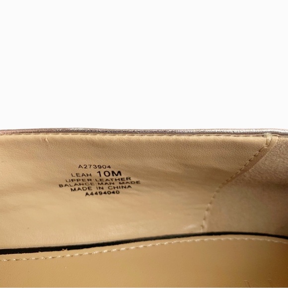 H by Halston Silver Leah Leather Ballet Flats Size 10 - Picture 8 of 9